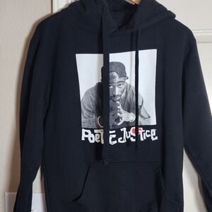 Poetic Justice Black Graphic Tee with White Print